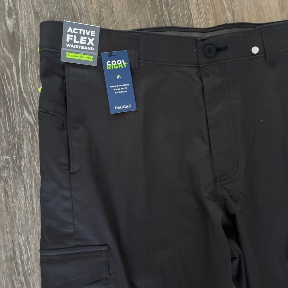 Men's Haggar Active Flex Pants Color- Lead Sz 38x29 NWT - Picture 3 of 9